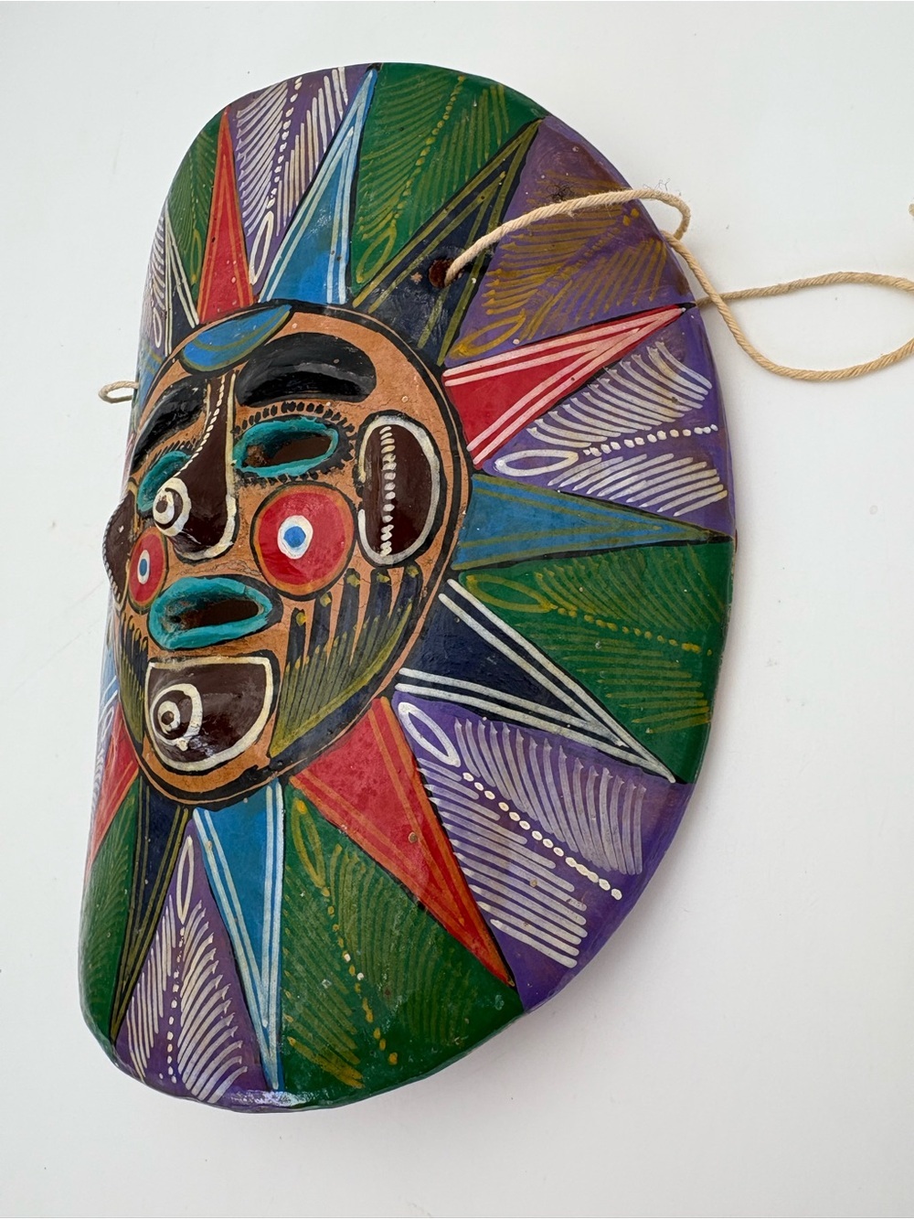 Vintage Mexican Folk Art Sun Decorative Mask Wall Art - Picture 3 of 16